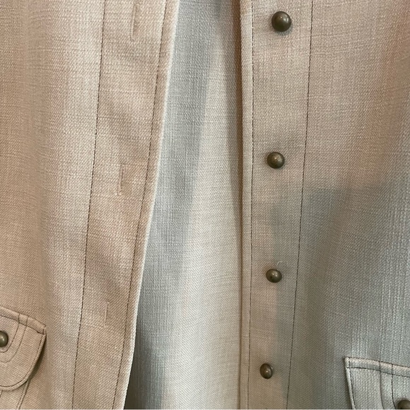 ALFRED DUNNER Cropped Sleeve Shacket - Oatmeal, Size 12 - Picture 4 of 9